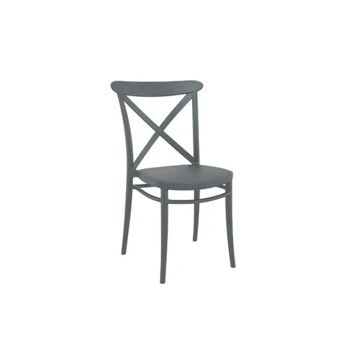 LES Garden Chair with Cross Backrest - Gray
