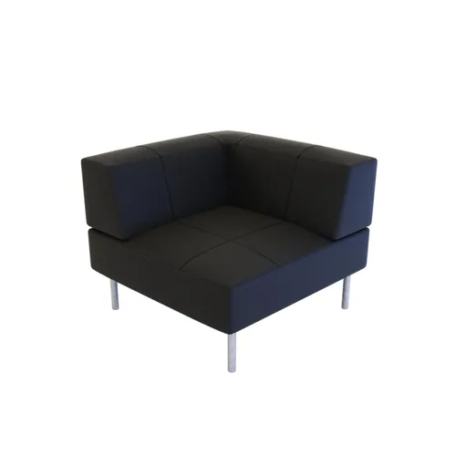 LES Endless Yacht Leather Seat - Square - Corner Backrest - Black 