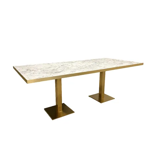 LES Gatsby Dining Table - White Marble Top - 100 x 220 cm