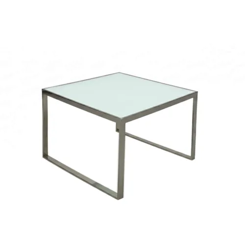 LES Modern Square Coffee Table with Glass Top