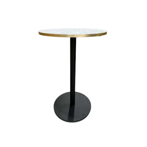 LES Cocktail Table - White Marble Round Top - 80 cm