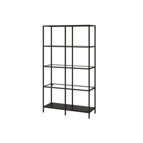 LES Black Metal Frame Shelf - 5 Shelf Levels