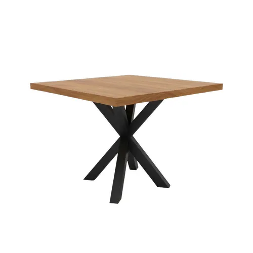 LES Real Oak Wood Outdoor Table with Cross Legs - 69 x 69 cm