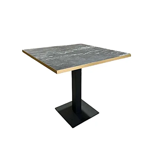 LES Bistro Table - Black Marble Square Top