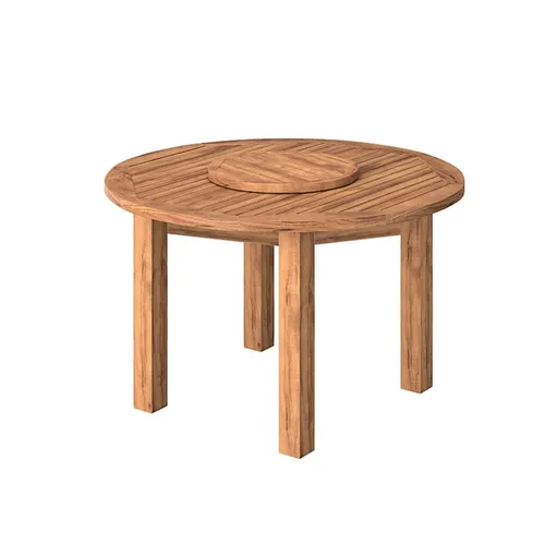 LES Round Wooden Outdoor Dining Table - 120 cm