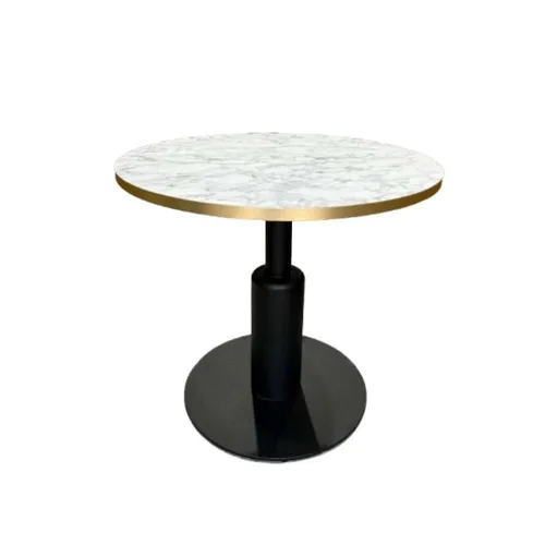 LES Bistro Table - White Marble Round Top - 80 cm