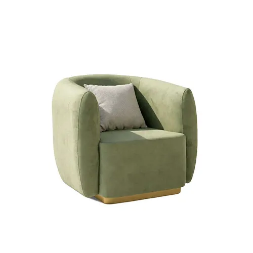 LES Art Deco Boutique Armchair - Velvet Olive Green