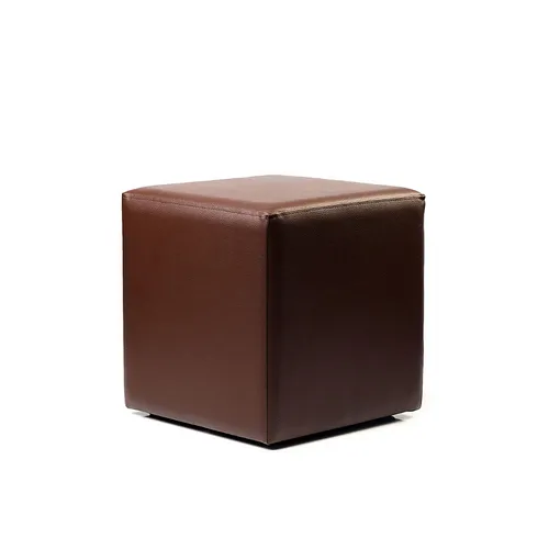 LES Lounge Leather Cube Seater - Brown - 45 x 45 cm