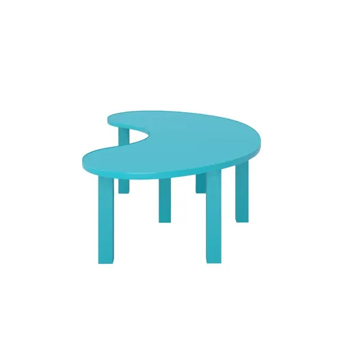 LES Bean Shape Kids Table - Turquoise - 74 x 180 cm