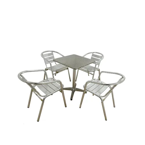 LES Outdoor Square Bistro Set - Aluminum Chair