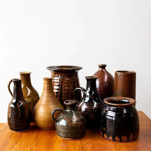 Earthenware - Brown and Mustard Tones