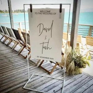 X-Large Metal Sign Stand - White