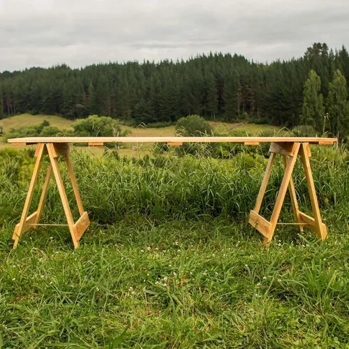 Large Wooden Trestle Table