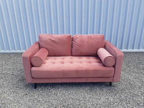 Pink Velvet Couch 