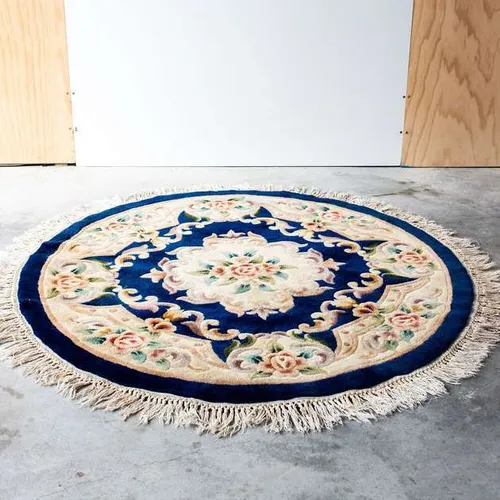 Small Floral Round Rug 
