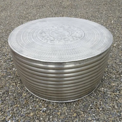 Silver Drum Round Coffee Table
