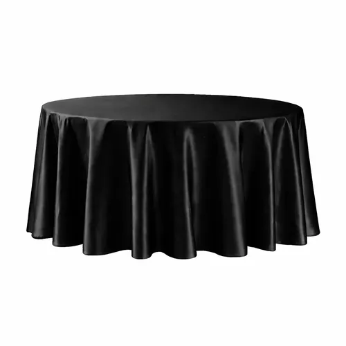 Table cloth (satin) - Black - 120-inch round