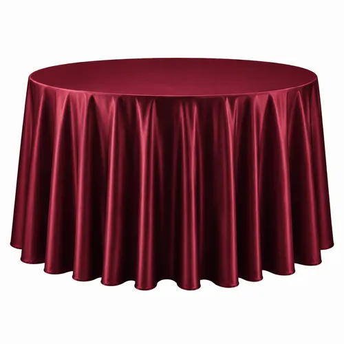 Table cloth (satin) - Wine - 120-inch round