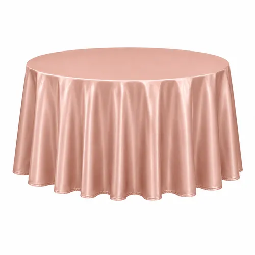 Table cloth (satin) - Rose gold - 120-inch round