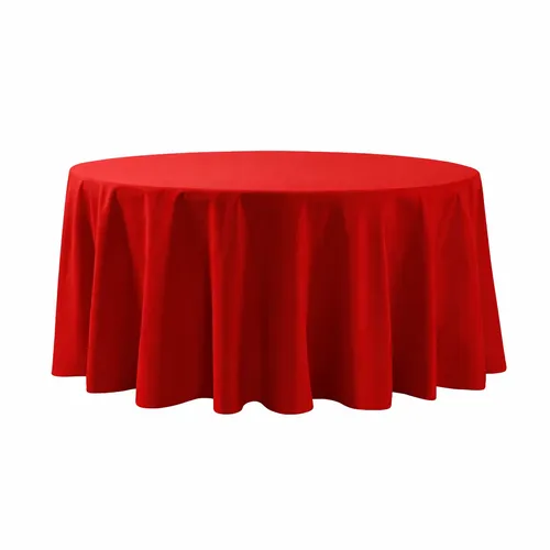 Table cloth (polyester velvet) - Red - 120-inch round