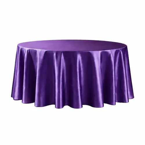 Table cloth (satin) - Purple - 120-inch round
