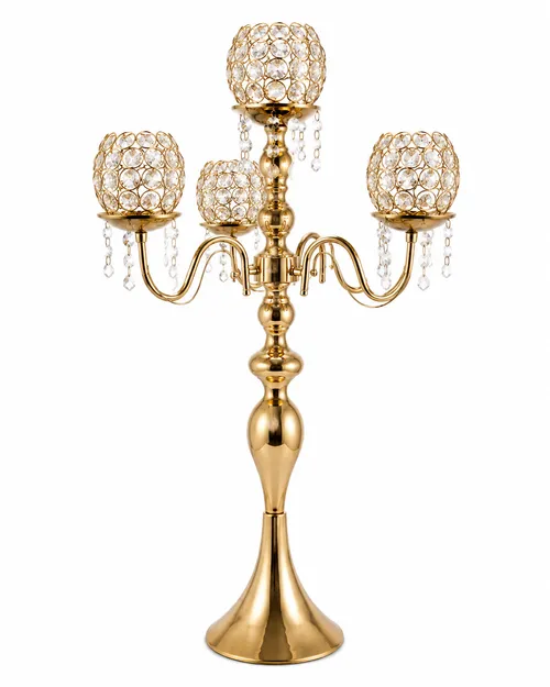 Gold stand with 5 crystal ball holders - Gold