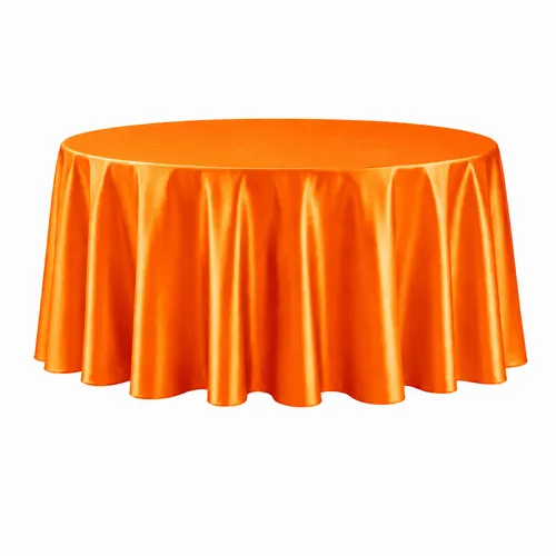 Table cloth (satin) - Bright orange - 120-inch round