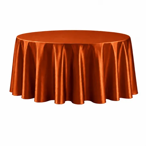 Table cloth (satin) - Burnt orange - 120-inch round