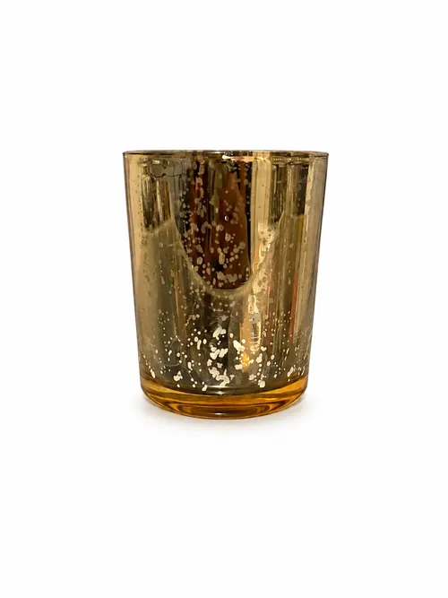 Candle holders (rim crystal) - Gold - 2-inch each