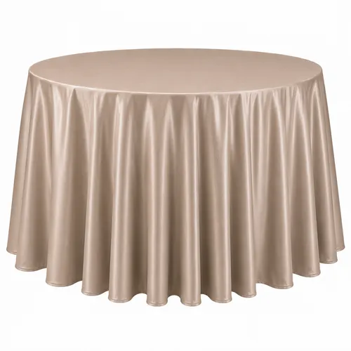 Table cloth (satin) - Taupe - 120-inch round