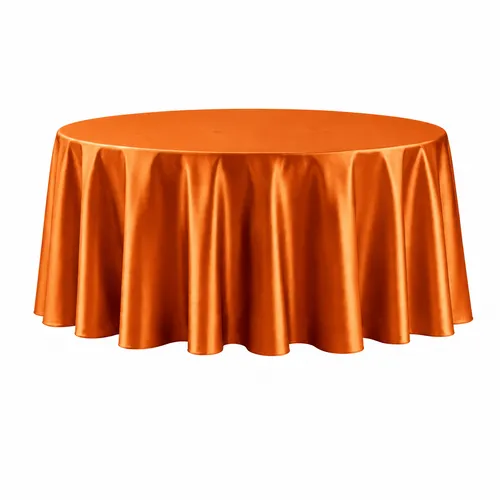 Table cloth (satin) - Sienna orange - 120-inch round