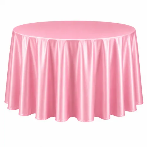 Table cloth (satin) - Pink - 120-inch round