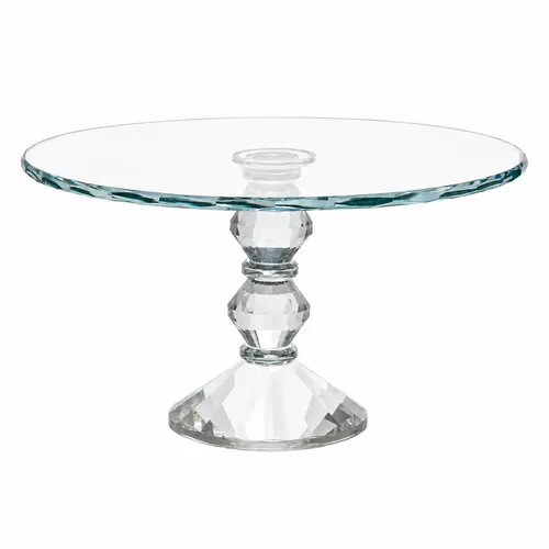 Cake plate (crystal base) - Clear