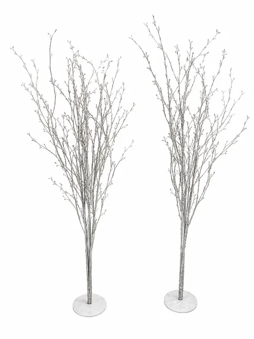 Glitter Trees - Silver - 2 ft
