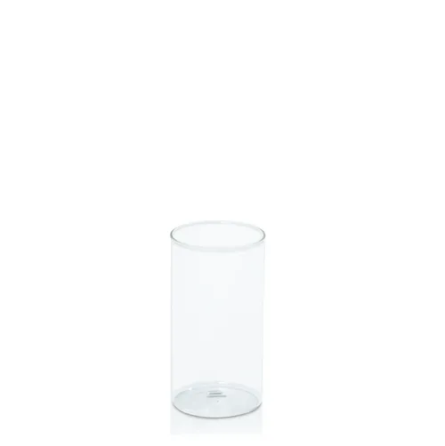 Glass Candle Holder 8cm (D) x 25cm (H) W/Ivory Pillar Candle