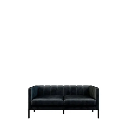 Linear Black Velvet 2 Seater Couch