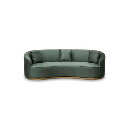 Dark Green Velvet Bean 3 Seater Sofa