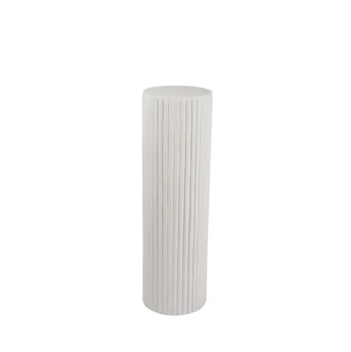 White Ribbed Plinth - 1m