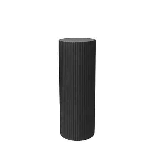 Black Ribbed Plinth - 1m