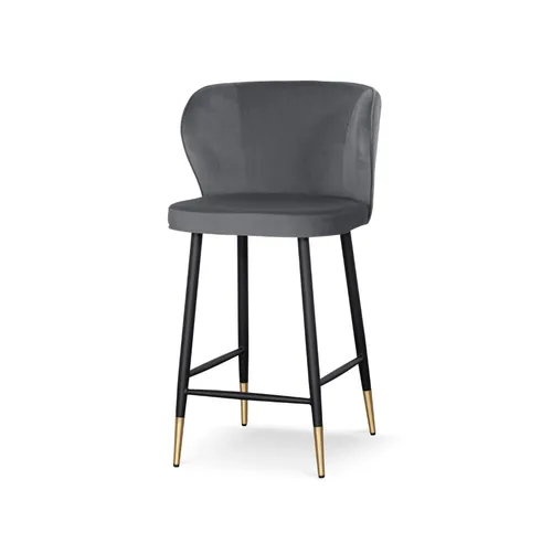Grey Velvet Bar Stool