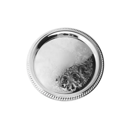 Silver Etched Round Tray