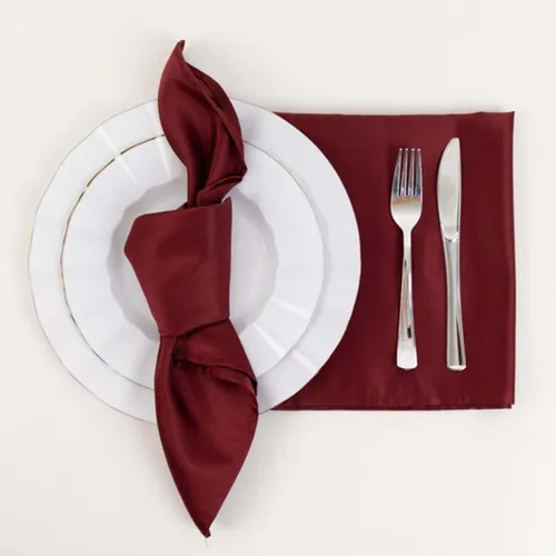 Burgundy Satin Napkins