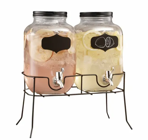 Glass Drink Dispenser - Set of 2