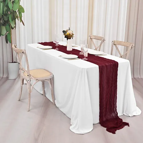 Burgundy Cheesecloth Runner