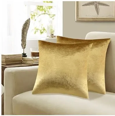 Gold velvet Throw Pillows