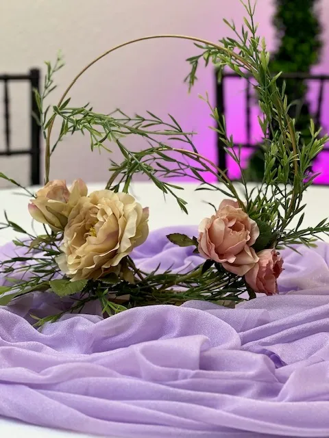 Gold Ring with floral Arrangement 