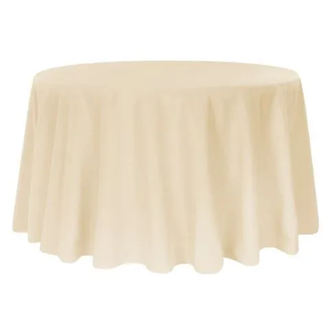 Ivory round table linen