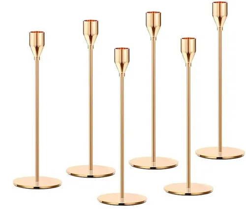 Gold/Brass Taper Candle Holders (Set of 3)