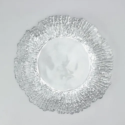 Clear Coral Reef Charger silver