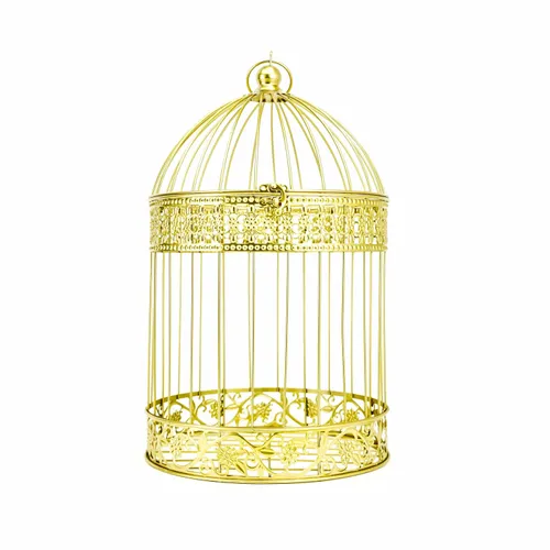 Gold metal bird cage